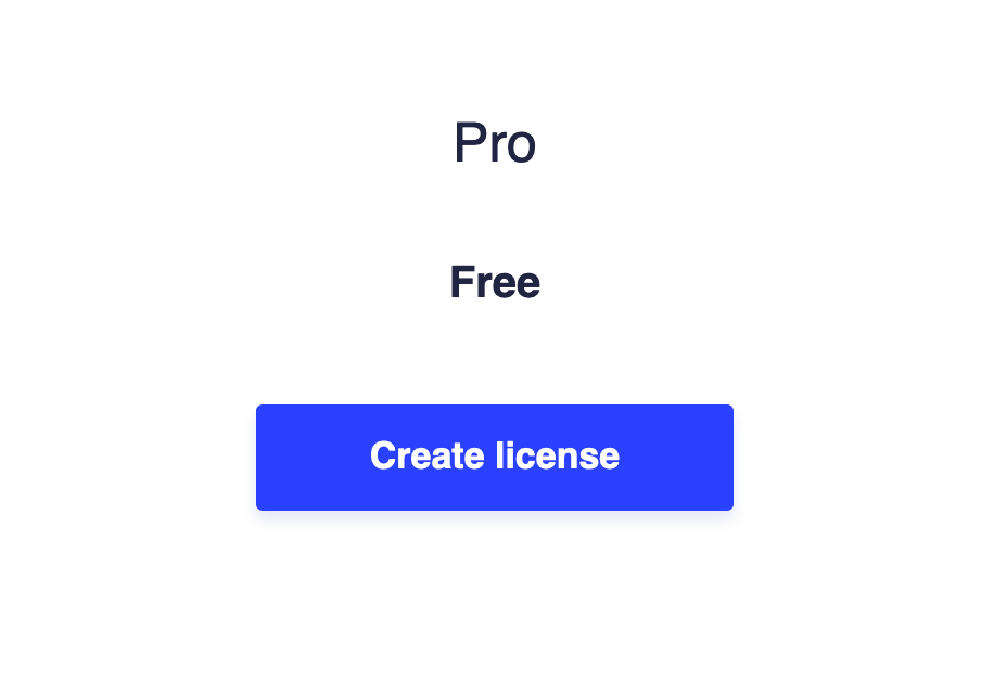 Salable pricing table