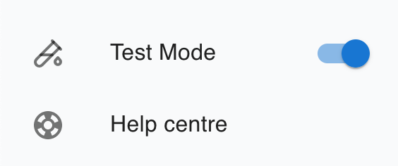 Salable test mode toggle